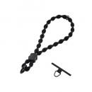 ELECOM P-STHFLBK スマホハンドストラップ/伸縮/こぶ紐/軽量/反射糸/ステンレスストラップホールシート付属(1口タイプ×1枚)/ブラック