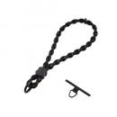 ELECOM P-STHSTBK スマホハンドストラップ/伸縮/こぶ紐/軽量/デザイン柄/ステンレスストラップホールシート付属(1口タイプ×1枚)/ストライプ/ブラック