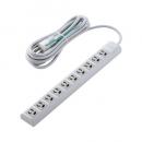 ELECOM T-Y135NDA OAタップ/3P/10個口/マグネット/抜け止め/簡易/5m