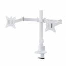 サンワサプライ CR-LAC216W モニターアーム（デュアル・ロングアーム・薄型ショートクランプ・ホワイト）