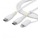 StarTech.com 2M-U2-LNTC-CABLE USB-C充電ケーブル/2m/Lightningアダプター付き/30W 60W（3A）/Apple MFi対応