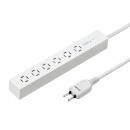 サンワサプライ TAP-SPSLIM6MG-2W スリムタップ（AC6個口・マグネット付き・雷ガード付き）