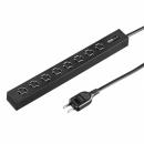 サンワサプライ TAP-SPSLIM8MG-2BK スリムタップ（AC8個口・マグネット付き・雷ガード付き）