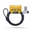 StarTech.com UDUOKA10-LAPTOP-LOCK セキュリティワイヤーロック/10個セット/ケーブル長2m/Noble Nano ケンジントン/同一キー 4桁ダイヤル錠式