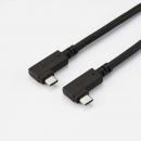 ELECOM USB4-CLLY10NBK USB2.0ケーブル/C-Cタイプ/認証品/USB PD対応/最大60W/両端L字コネクタ/転送速度最大20Gbps/やわらか/1.0m/ブラック