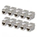 StarTech.com C6AKEYTLSTP18010PK RJ45キーストーンジャック/CAT6A対応/10個入/STPシールド/180度配線/工具不要/LAN配線用