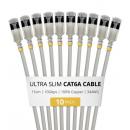 StarTech.com 6ASTP34GRS15CM10PK CAT6A LANケーブル/超スリム/15cm/10本入/グレー/ツメ折れ防止/FTP/超極細 イーサネットケーブル