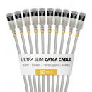 StarTech.com 6ASTP34GRS30CM10PK CAT6A LANケーブル/超スリム/30cm/10本入/グレー/ツメ折れ防止/FTP/超極細 イーサネットケーブル