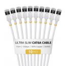 StarTech.com 6ASTP34WHS15CM10PK CAT6A LANケーブル/超スリム/15cm/10本入/ホワイト/ツメ折れ防止/FTP/超極細 イーサネットケーブル