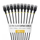StarTech.com 6AUTP34BKS15CM10PK CAT6A LANケーブル/超スリム/15cm/10本セット/ブラック/UTP/34AWG/純銅導体/個別試験済