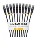 StarTech.com N6PAT100CMBKS10PK CAT6スリムLANケーブル/10本セット/1m/ブラック/RJ45/100W PoE/UTP/LSZH/カテゴリ6