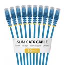 StarTech.com N6PAT50CMBLS10PK CAT6スリムLANケーブル/10本セット/50cm/ブルー/RJ45/100W PoE/UTP/LSZH/カテゴリ6