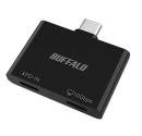 BUFFALO BSHM2U100C1PBK スマホ・タブレット向け USB-C 2ポートハブ PD対応 ブラック