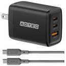 ADTEC APD-V065SAC2-BK-SC10 Power Delivery対応 GaN AC充電器/65W/USB Type-A 1ポート/Type-C 2ポート/ブラック & Type-C to Cケーブルセット