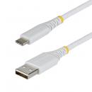 StarTech.com USB2AC15CMBRWH USB-A - USB-Cケーブル/15cm/15W 3A/ナイロン編組+TPE 2層構造/ホワイト/充電 データ転送