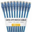StarTech.com CAT6UTP5MBL10PK Cat6 LANケーブル/10本セット/5m/ブルー/UTP/24AWG/純銅導体/100W PoE/カテゴリ6