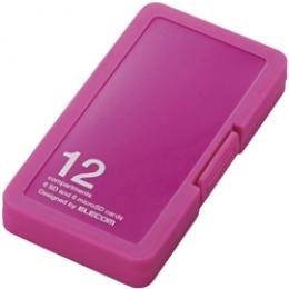 ELECOM CMC-SDCPP12PN メモリカードケース/インデックス台紙付き/SD6枚+microSD6枚収納/ピンク