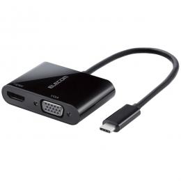 ELECOM AD-CHDMIVGABK USB Type-C映像変換アダプタ/USB Type-C - HDMI＆VGA/ブラック