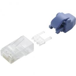 ELECOM LD-6RJ45T10/TP RJ45コネクタ/Cat6対応/単線ヨリ線共通/ツメ折れ防止コネクタ+保護カバー付/10個入り