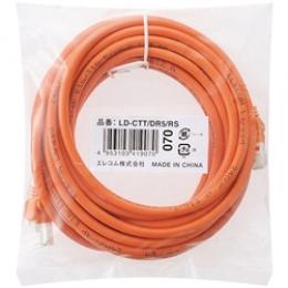 ELECOM LD-CTT/DR5/RS EU RoHS指令準拠 ツメ折れ防止LANケーブル(Cat5E)/5.0m/簡易パッケージ仕様/オレンジ