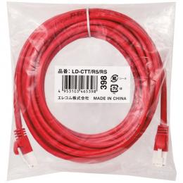 ELECOM LD-CTT/R5/RS RoHS指令準拠LANケーブル/CAT5E/爪折れ防止/5m/レッド/簡易パッケージ