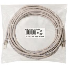 ELECOM LD-GPT/LG7/RS RoHS指令準拠LANケーブル/CAT6/爪折れ防止/7m/ライトグレー/簡易パッケージ仕様