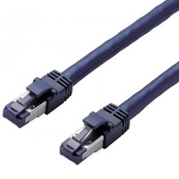 ELECOM LD-OCTT/BM10 LANケーブル/CAT8準拠/爪折れ防止/1m/ブルーメタリック