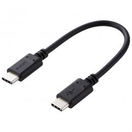 ELECOM MPA-CC01PNBK スマホ・タブレット用USBケーブル/USB(C-C)/スタンダード/USB Power Delivery対応/認証品/0.1m/ブラック