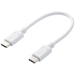 ELECOM MPA-CC01PNWH スマホ・タブレット用USBケーブル/USB(C-C)/スタンダード/USB Power Delivery対応/認証品/0.1m/ホワイト