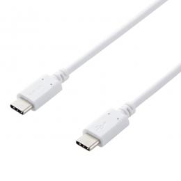 ELECOM MPA-CC10PNWH スマホ・タブレット用USBケーブル/USB(C-C)/スタンダード/USB Power Delivery対応/認証品/1.0m/ホワイト