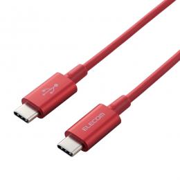 ELECOM MPA-CCPS20PNRD スマホ・タブレット用USBケーブル/USB(C-C)/準高耐久/USB Power Delivery対応/認証品/2.0m/レッド
