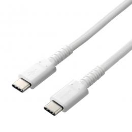 ELECOM MPA-CCS03PNWH スマホ・タブレット用USBケーブル/USB(C-C)/高耐久/USB Power Delivery対応/認証品/0.3m/ホワイト