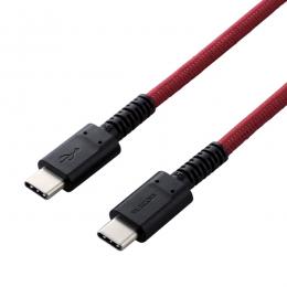 ELECOM MPA-CCS12PNRD スマホ・タブレット用USBケーブル/USB(C-C)/高耐久/USB Power Delivery対応/認証品/1.2m/レッド