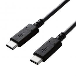 ELECOM U2C-CC10NBK2 USB2.0ケーブル/C-Cタイプ/認証品/USB Power Delivery対応/3A出力/1.0m/ブラック