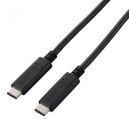 ELECOM U2C-CC5P05NBK USB2.0ケーブル/C-Cタイプ/認証品/USB Power Delivery対応/5A出力/0.5m/ブラック
