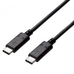 ELECOM U2C-CC5P15NBK USB2.0ケーブル/C-Cタイプ/認証品/USB Power Delivery対応/5A出力/1.5m/ブラック