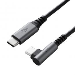 ELECOM U2C-CCL20NBK USB2.0ケーブル/C-Cタイプ/L字コネクタ/認証品/USB Power Delivery対応/3A出力/2.0m/ブラック
