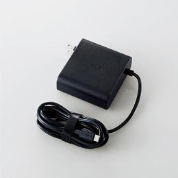 ELECOM ACDC-PD0465BK ノートPC用ACアダプター/Type-C/USB Power Delivery対応/65W/ケーブル一体型/2m/ブラック