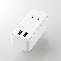 ELECOM MOT-U07-22WH モバイルUSBタップ/USBメス×2/AC×2/直挿し/ケーブル無/2.4A/ホワイト
