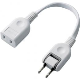 ELECOM T-ADR1WH ACアダプタ用電源延長コード/2P/1個口/ホワイト