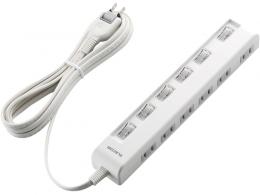 ELECOM T-E5C-2630WH 省エネタップ/個別スイッチ/横挿し/6個口/3.0m/ホワイト