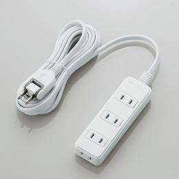 ELECOM T-ST02N-2430WH シャッタータップ/4個口/3m/ホワイト