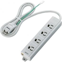 ELECOM T-T06-3410LG/RS RoHS指令 3ピン対応タップ/4個口/マグネット付/抜け止め/1.0m/グレー