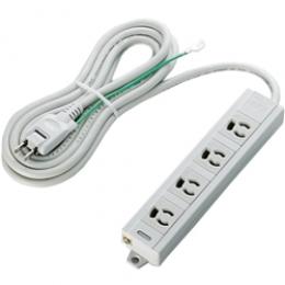 ELECOM T-T06-3430LG/RS RoHS指令 3ピン対応タップ/4個口/マグネット付/抜け止め/3.0m/グレー
