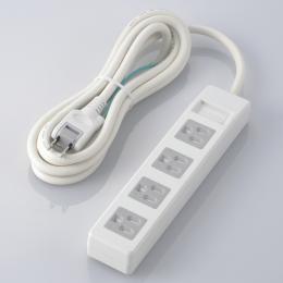 ELECOM T-T1C-3425WH 3pinタップ/ホコリシャッター付/4個口/2.5m/ホワイト