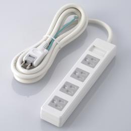 ELECOM T-T1D-3425WH 3pinタップ/マグネット付/ホコリシャッター付/4個口/2.5m/ホワイト