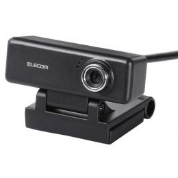 ELECOM UCAM-C520FBBK PC Webカメラ/200万画素/マイク内蔵/高精細ガラスレンズ/ブラック