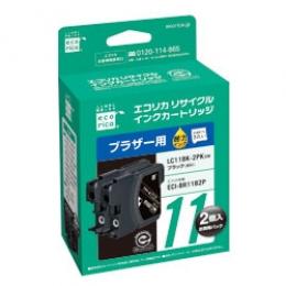 ELECOM ECI-BR11B2P エコリカ リサイクルインクカートリッジ/ブラザー/LC11BK-2PK対応