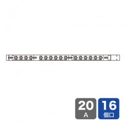 サンワサプライ TAP-SV22016 19インチサーバーラック用コンセント（200V・20A・IEC C13・16個口・3m）