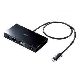 サンワサプライ USB-3TCH30BK USB Type-Cモバイルドッキングステーション（USB3.2 Gen1・LAN・HDMI・VGA）